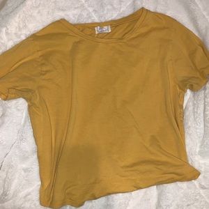 cropped yellow tee